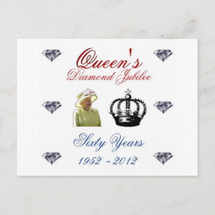 Cartão Postal Queens Diamond Jubilee 1952-2012 60 Anos