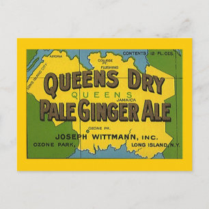 Cartão Postal Queens Dry Pale Ginger Ale Ozone Park POSTCARD