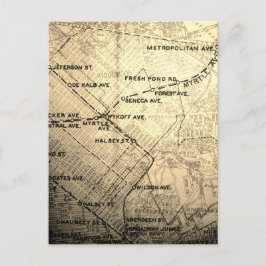 Cartão Postal Queens, mapa do vintage de NYC