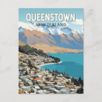 Queenstown Nova Zelândia Viagem Art Vintage