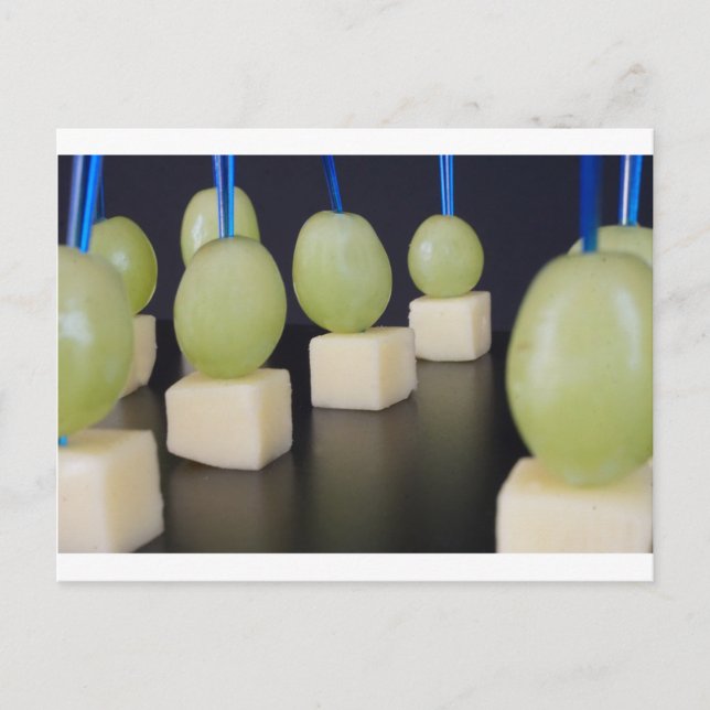 Cartão Postal queijo e uvas (Frente)