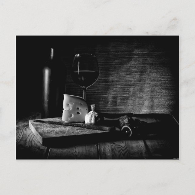 Cartão Postal Queijo e vinho (Frente)