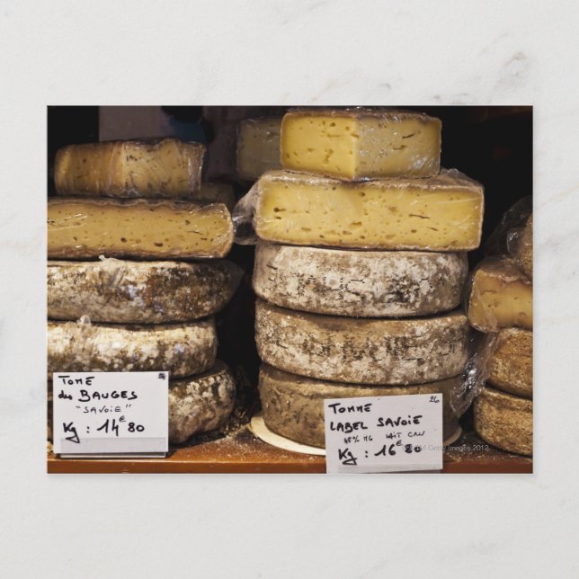 Cartão Postal queijo francês artesanal regional (Frente)