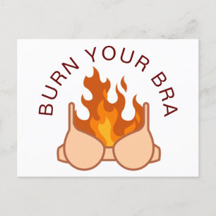 Cartão Postal Queimem sua citação feminista bra