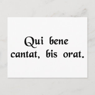 Cartão Postal Quem canta bem, reza duas vezes.