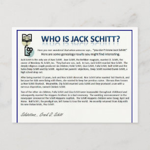 Cartão Postal Quem é Jack Schitt?