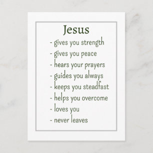 Cartão Postal Quem é Jesus é um Presente de Lembrança Confortant