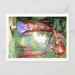 CARTÃO POSTAL "QUEM É VOCÊ?" O GATO DE CHESHIRE PERGUNTA À ALICE