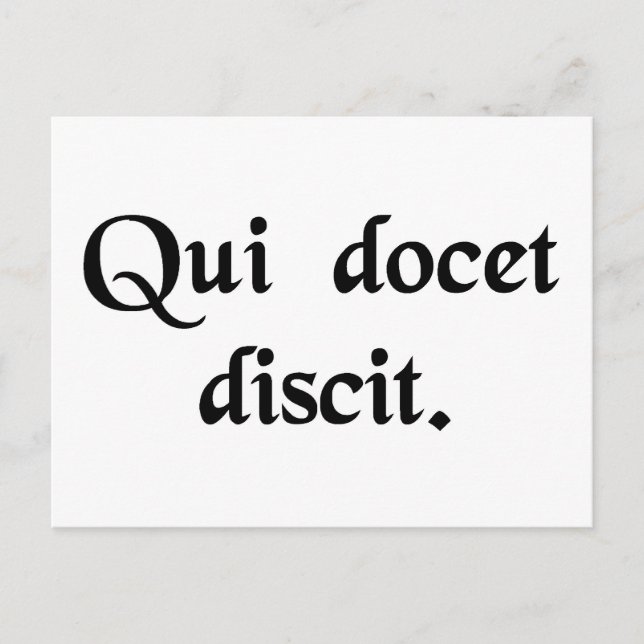 Cartão Postal Quem ensina aprende. (Frente)