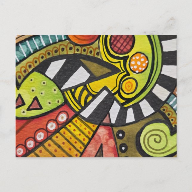 CARTÃO POSTAL QUEM FATIOU MEU TOMATE COM UMA FACA CUBISTA? (Frente)