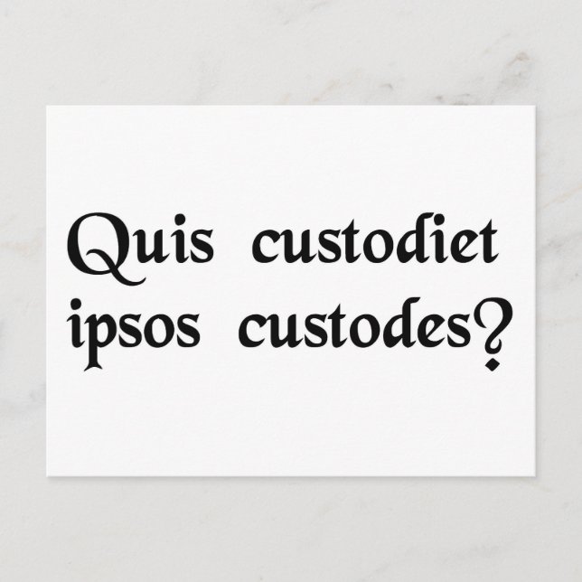 Cartão Postal Quem vigiará os guardiões? (Frente)