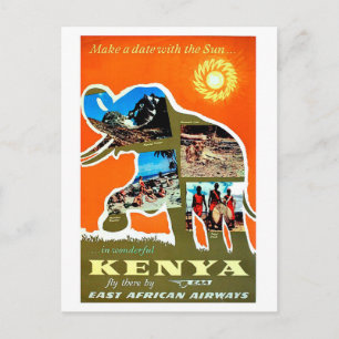 Cartão Postal Quênia, África, faça um encontro com um sol, vi