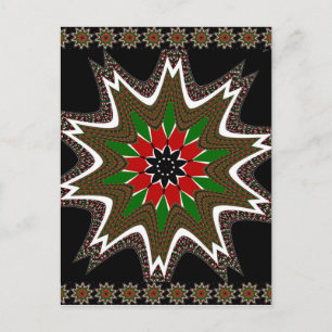 Cartão Postal Quênia Café castanho bordado design