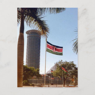 Cartão Postal Quênia - Nairobi - As Bandeiras e Palmeiras