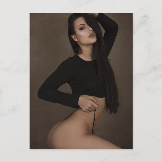 Cartão Postal QUENTE! lingerie longa e cabedada Foto modelo (Frente)