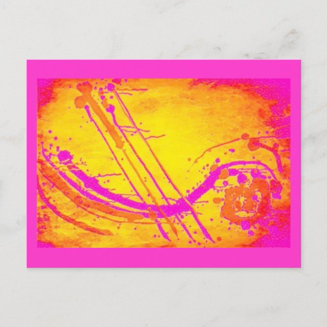Cartão postal 'Quente-Rosa' abstrato (Frente)