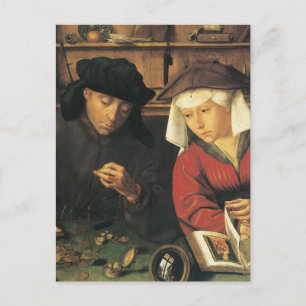 Cartão Postal Quentin Matsys O Moneylender e sua esposa