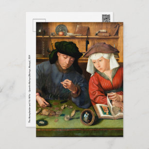 Cartão Postal Quentin Matsys - O Moneylender e sua esposa