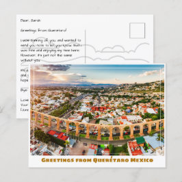 Cartão Postal Querétaro México - Visão Geral do Aqueduto