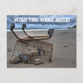 Cartão Postal Queria que você estivesse aqui engraçado