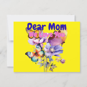 Cartão Postal Querida Mãe, Nós Te Amo
