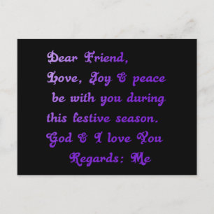 Cartão Postal "Querido Amigo" Saudação da Estação Festiva