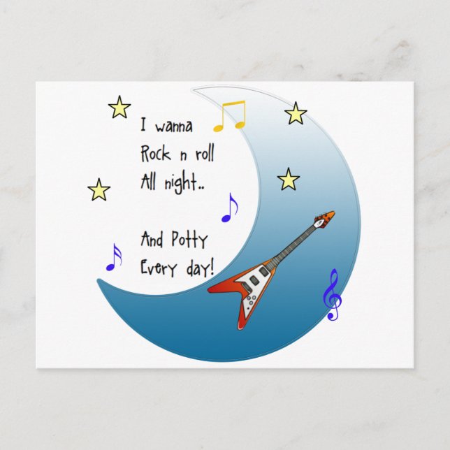 Cartão Postal Quero fazer rock n roll a noite toda (Frente)