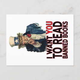 CARTÃO POSTAL QUERO QUE LEIA LIVROS PROIBIDOS
