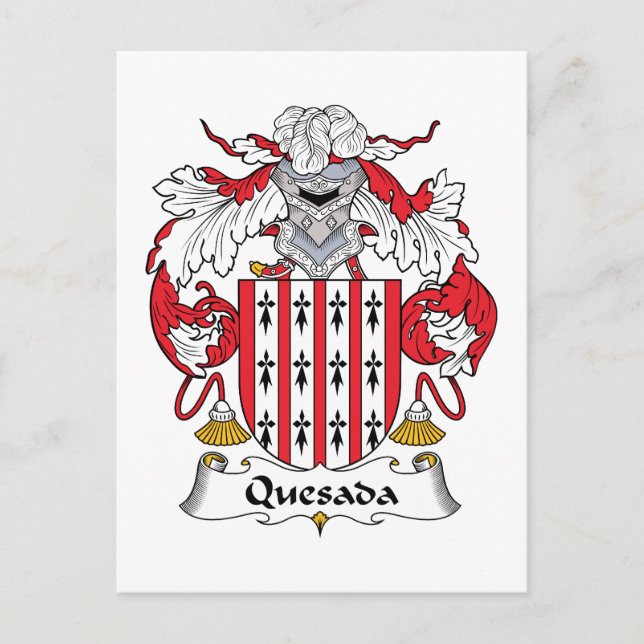 Cartão Postal Quesada Family Crest (Frente)