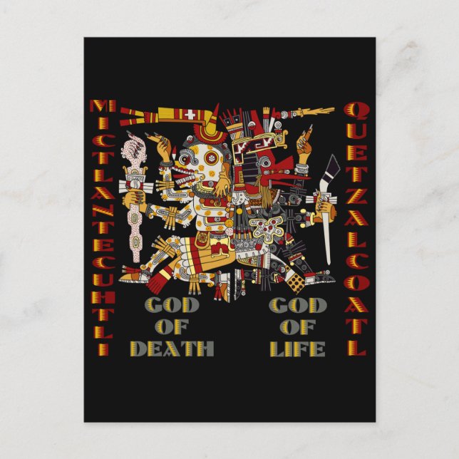 Cartão Postal Quetzalcoatl e Mictantecuhtli (Frente)