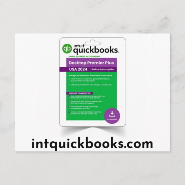 Cartão Postal Quickbooks Desktop Premier 2024\intquickbooks.com (Frente)