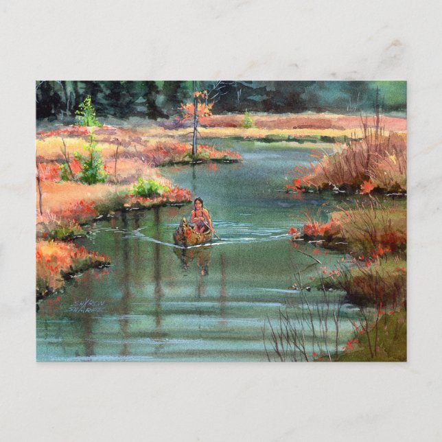 Cartão Postal QUIET CANOE by SHARON SHARPE (Frente)
