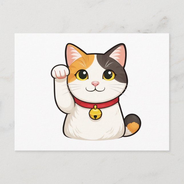 Cartão Postal Quiet Icons – Lucky Cat (Frente)