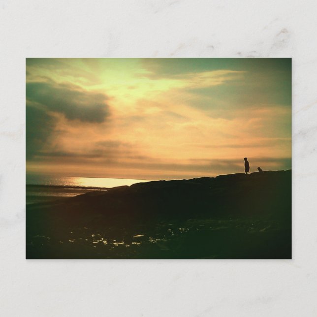 Cartão Postal Quieta noite na praia (Frente)