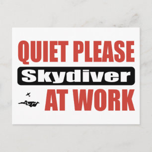 Cartão Postal Quieto, Por Favor, Skydiver No Trabalho