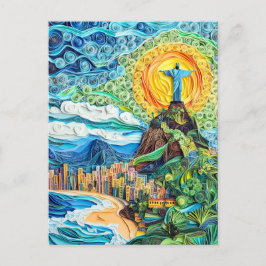 Cartão Postal Quilling Cristo Redentor no Rio