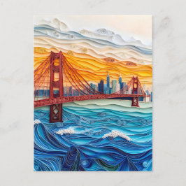 Cartão Postal Quilling Ponte Golden Gate em São Francisco