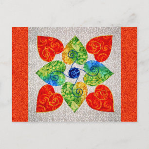 Cartão Postal Quilt. Corações Sussuras - Bloco nº 1