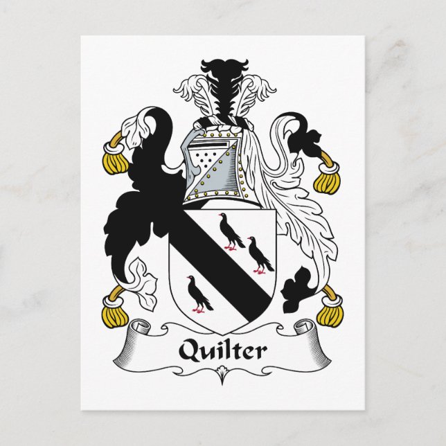 Cartão Postal Quilter Family Crest (Frente)