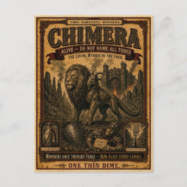 Cartão Postal Quimera, Monstro de Circo Vintage