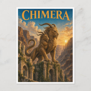 Cartão Postal Quimera, Monstro de Fantasia Gótica