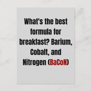 Cartão Postal Química Bacon Pun