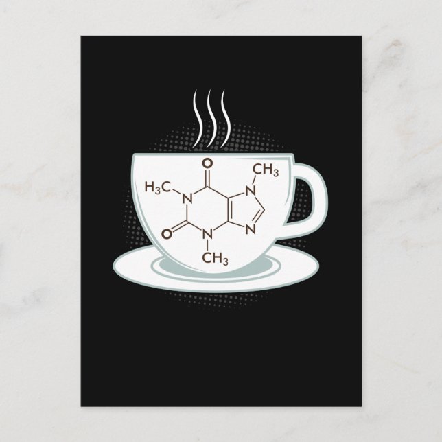 Cartão Postal Química Caffeine Molecule (Frente)
