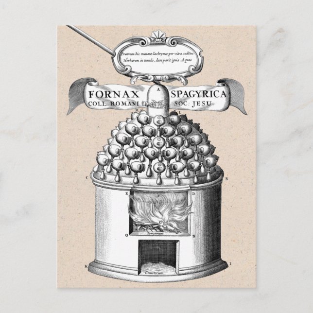 Cartão Postal Química medieval para Criar a medicina à base de p (Frente)