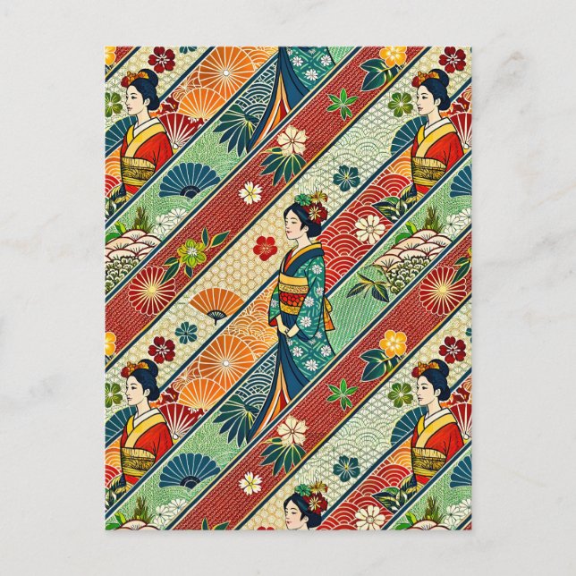 Cartão Postal quimono japonês (Frente)