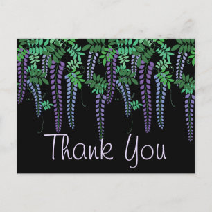 Cartão Postal Quimono Japonês Floral de Wistéria Roxa