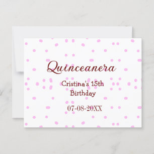 Cartão Postal Quinceanera anos 15 anos adicionar nome pontos ros