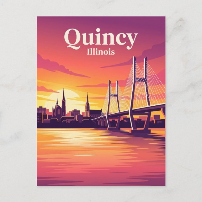 Cartão Postal Quincy Illinois (Frente)