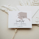 Cartão Postal Quinn - Movimentável Blush do Coração - Data de Sa<br><div class="desc">Este viagem guarde a data com o tema de salvamento apresenta um mapa do Alaska em branco e suporte a cartão postal. Altere facilmente a cor do mapa e mova o coração para realçar seu destino.</div>