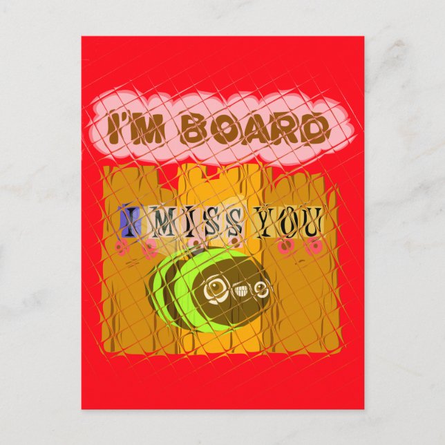 Cartão Postal Quirky Bee Art Impressão (Frente)